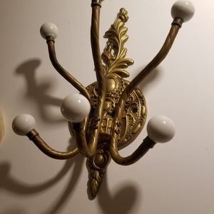 Victorian 6 hook Brass towel hook